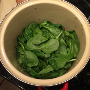 Add the spinach at the last minute for the best color. 